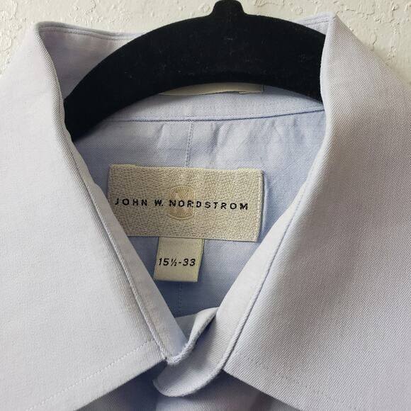 John W. Nordstrom Light Blue Long Sleeve Men's Dress Shirt , Size‎ 15.5 - 33 - Picture 2 of 8